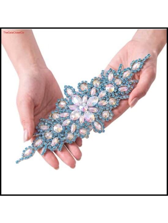 Accessories - Rhinestone Crystal Bridal Belt Applique Sash Sew-On Wedding Dress Accessory